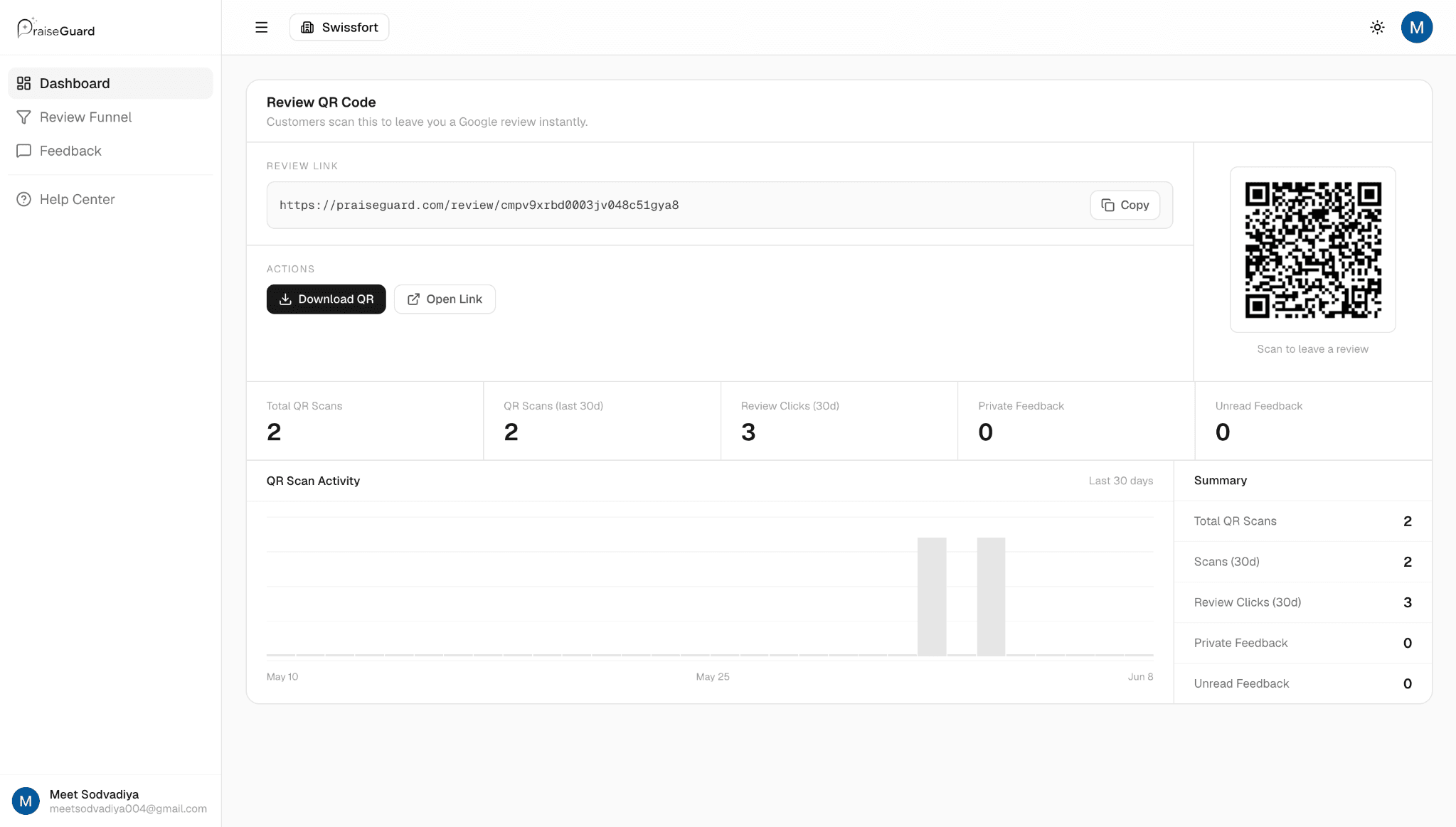 Screenshot of PraiseGuard
