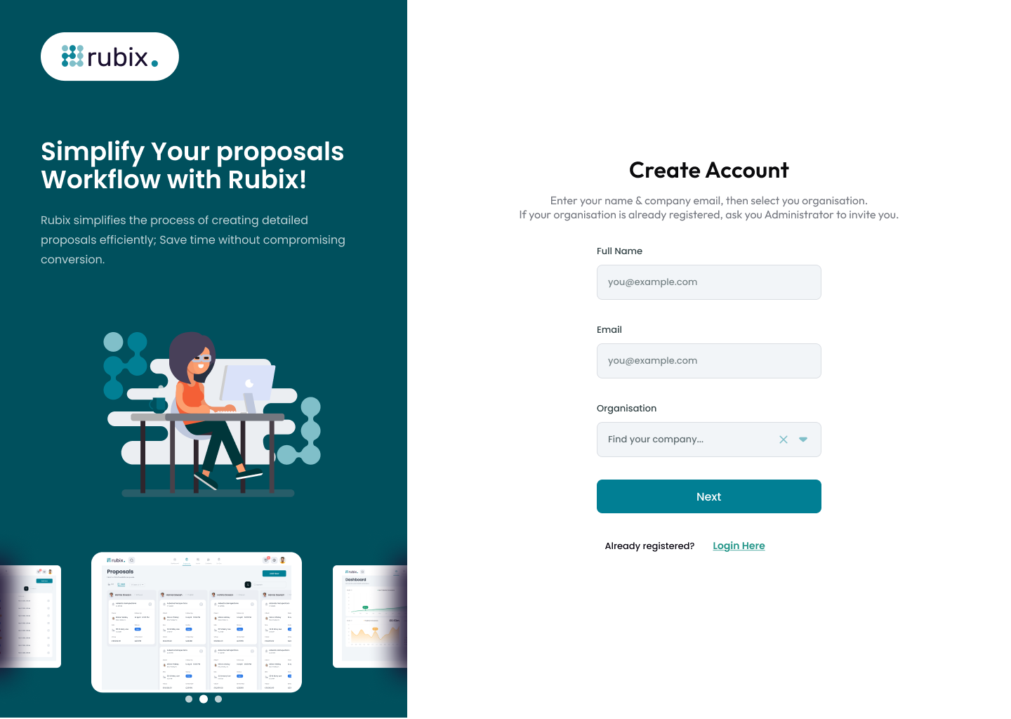 Rubic CRM <br> Management System Main View