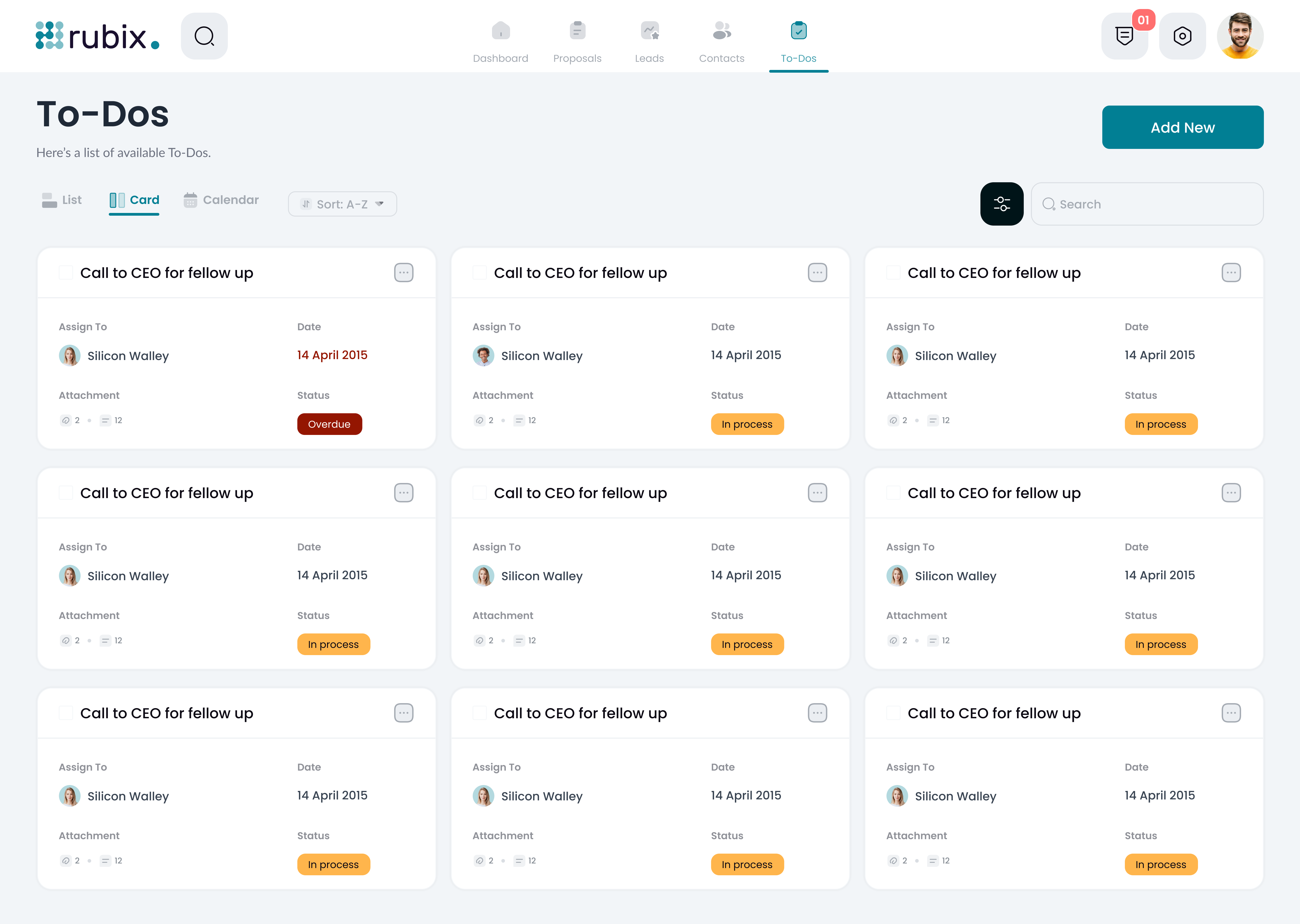 Rubic CRM <br> Management System Secondary View